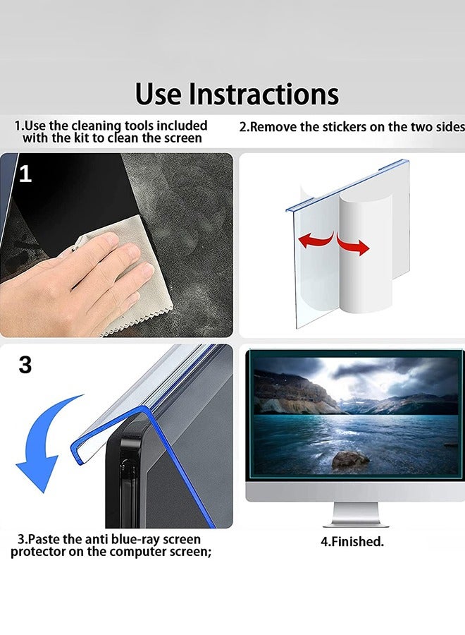 Garlo 23-24 inch Computer Blue Light Blocking Screen Protector Anti-UV Eye Protection Filter Film for Diagonal 23,23.5,24 inch 16:9 Widescreen Desktop PC LED Monitor Panel(54.7 x 32 cm/L x W) (23-24 Inch) - Image 4