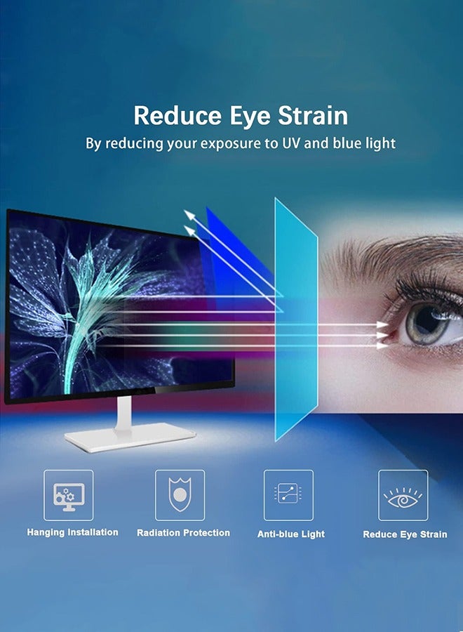 Garlo 23-24 inch Computer Blue Light Blocking Screen Protector Anti-UV Eye Protection Filter Film for Diagonal 23,23.5,24 inch 16:9 Widescreen Desktop PC LED Monitor Panel(54.7 x 32 cm/L x W) (23-24 Inch) - Image 5