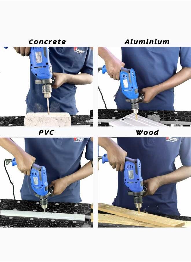 VTOOLS 650 Watt Corded Electric Hammer Drill for Wood and Concrete Drilling,VT1206  - Image 5