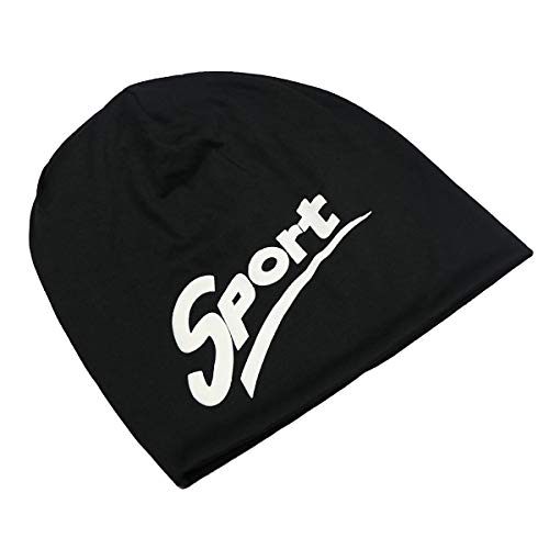 iSWEVEN Cotton Slouchy Beanie and Skull Cap for Summer, Winter, Autumn & Spring Season, Can be Used as a Helmet Cap Too - Free Size (7063A, Black) - Image 4