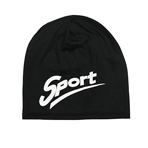 iSWEVEN Cotton Slouchy Beanie and Skull Cap for Summer, Winter, Autumn & Spring Season, Can be Used as a Helmet Cap Too - Free Size (7063A, Black) - Image 3