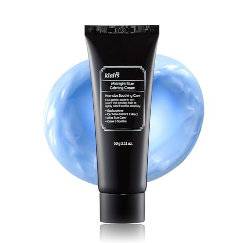 DearKlairs Midnight Blue Calming Cream | Face Moisturizer for Redness Relief, Guaiazulene, EGF & Ceramide, Non-Greasy Post-Treatment Recovery, Korean Vegan Skincare for Sensitive Skin, 2.11 oz - Image 1