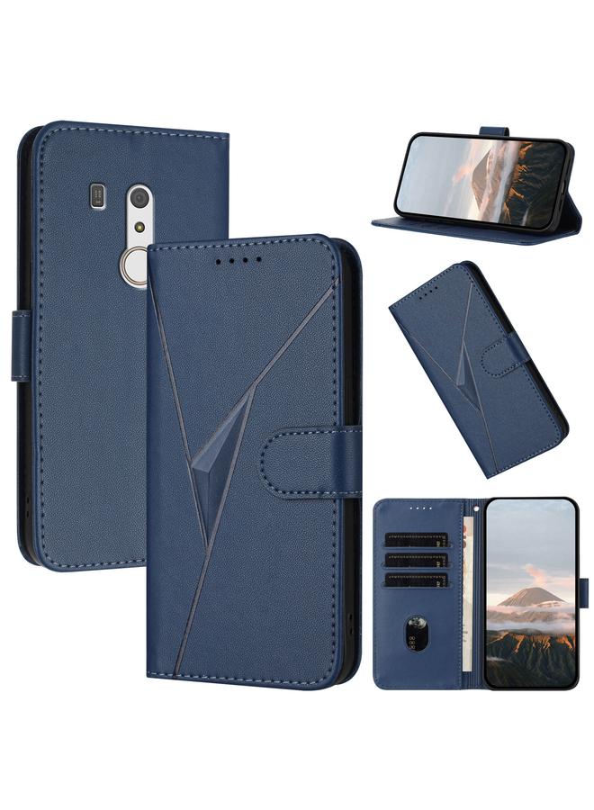 اس-توب جراب جلدي لهاتف Fujitsu Arrows BE3 F-02L بتصميم مثلث مع مشبك - Image 1