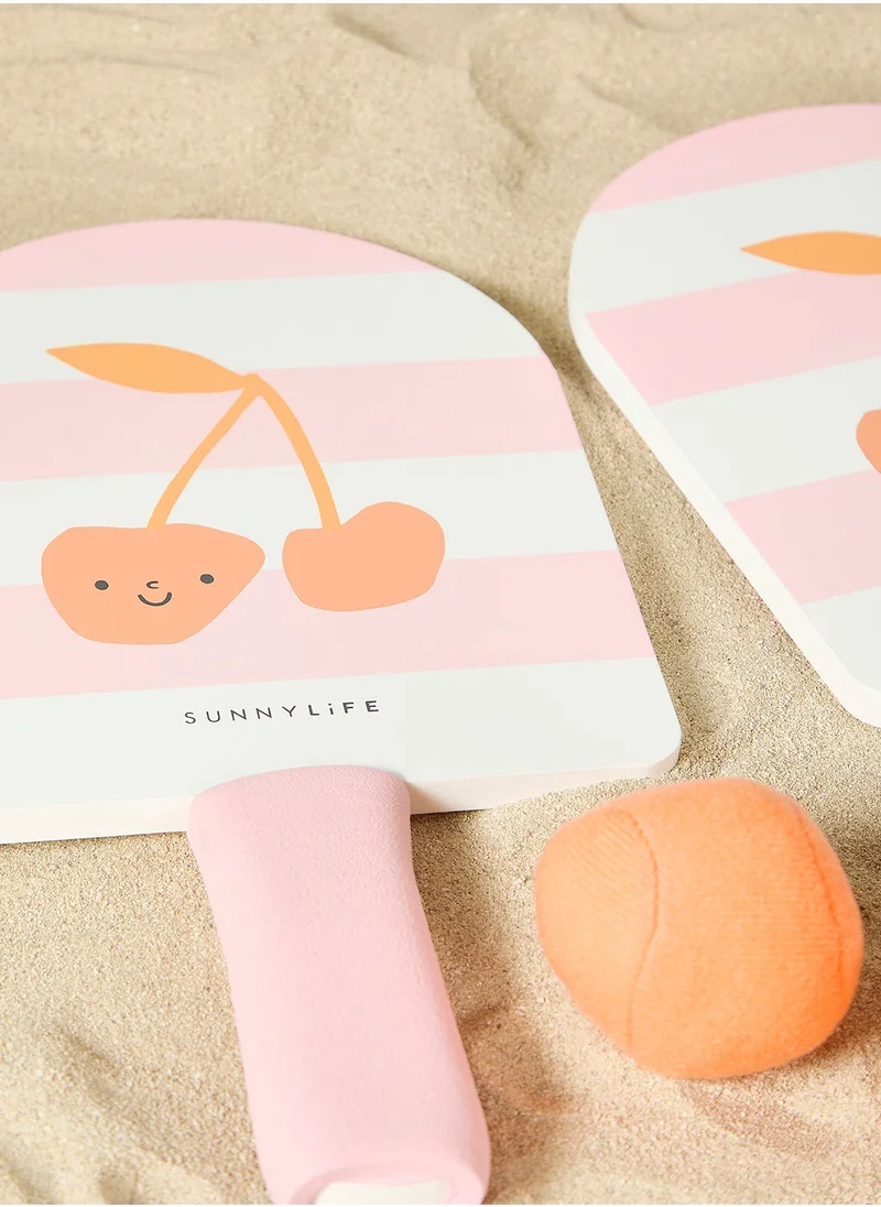 SUNNY LIFE Kids Velcro Beach Bats Cotton Candy Cherry