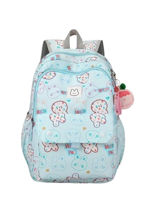 Girls Backpack for School Colorful Bunny Bookbag Kids School Book Bag for Girls - Image 1