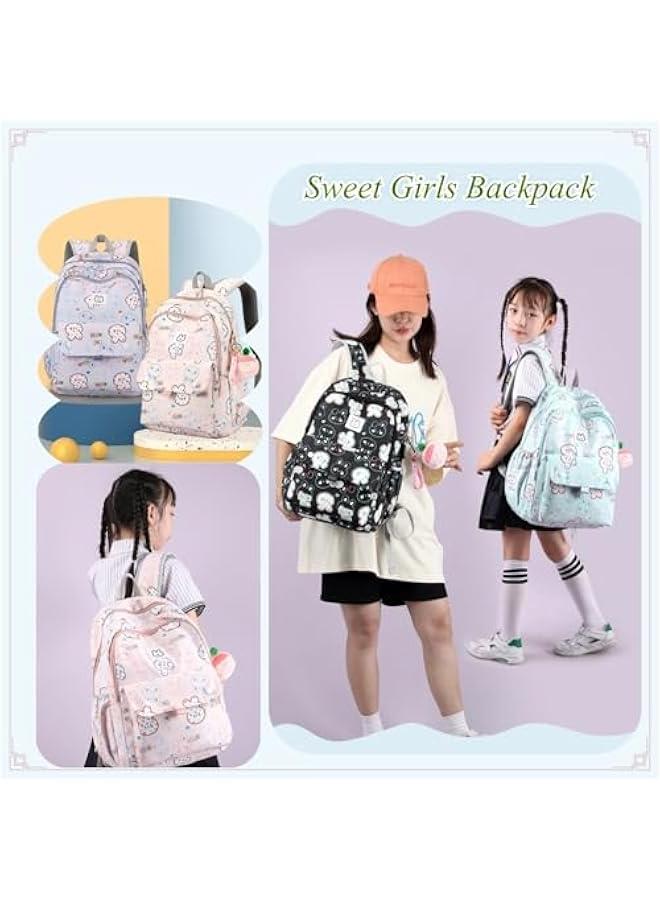 Girls Backpack for School Colorful Bunny Bookbag Kids School Book Bag for Girls - Image 5