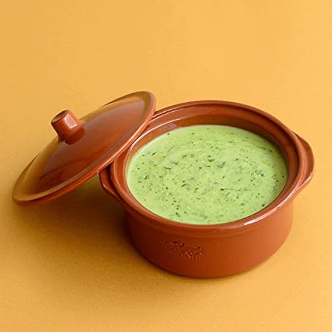 rayihni Spanish Clay Pot Cocotte Traditional Ceramic Pot 2800Ml  23Cm 202 Brown - Image 1