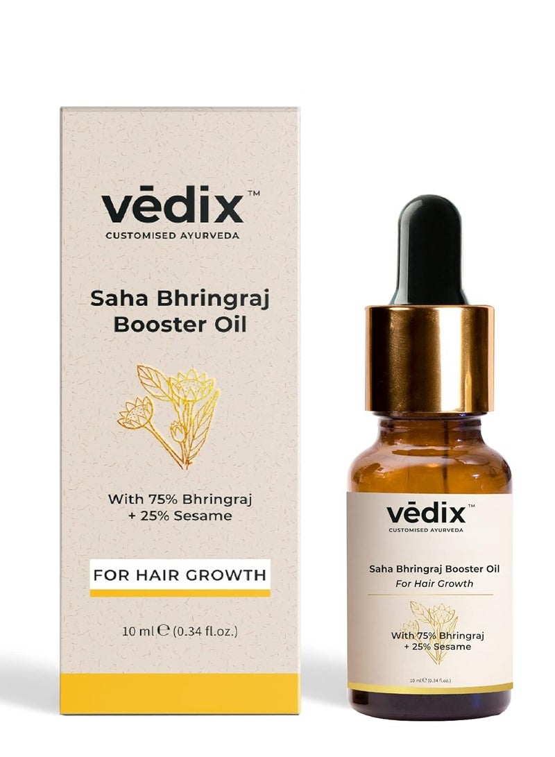 Vedix Customised Ayurvedic Hair Oil | Saha Bhringraj Booster Oil | For Hair Growth And Thick Hair | With Bhringraj And Sesame - 10ml - Image 1