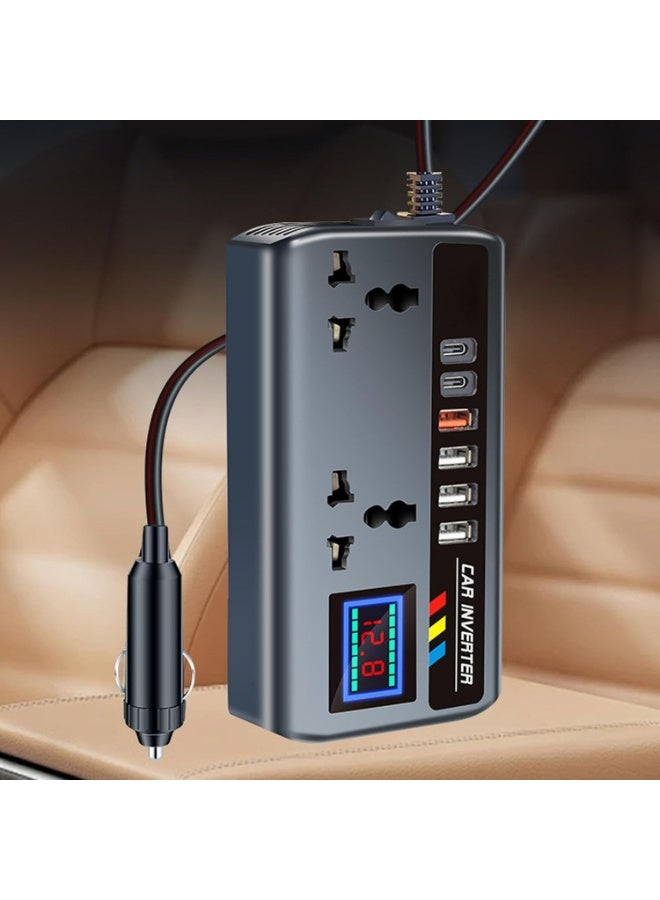 TIGER Generic Car Power Inverter 12V/24V to 220V, 2 AC Outlets & 3 USB Ports, 200W Vehicle Charger, Model Generic-LJC027I6EHCISTY0D58 - Image 1