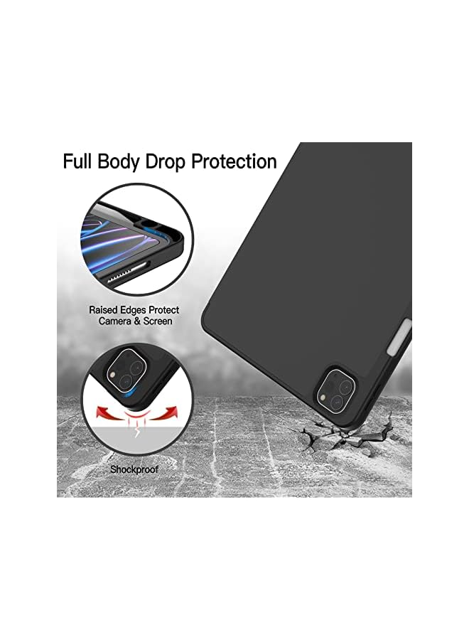 Jetech Case for iPad Pro 11 Inch (2022/2021/2020 Model) with Pencil Holder, Support 2nd Pencil Charging, Slim Tablet Cover with Soft TPU Back, Auto Wake/Sleep (Black) - Image 4