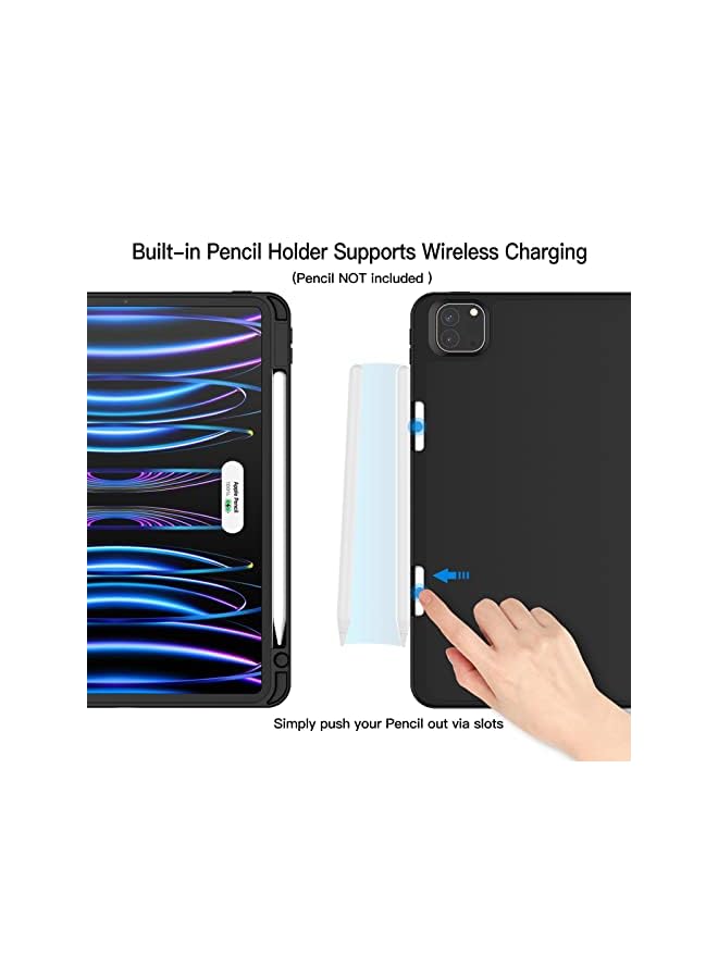 Jetech Case for iPad Pro 11 Inch (2022/2021/2020 Model) with Pencil Holder, Support 2nd Pencil Charging, Slim Tablet Cover with Soft TPU Back, Auto Wake/Sleep (Black) - Image 5