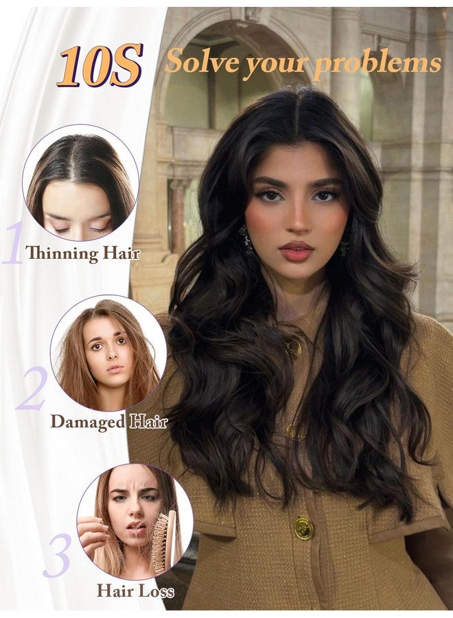 PANEWAY Hair Toppers For Women 20inch Long Wavy Curly Hair Topper Darkest Brown Clip In Synthetic Wiglets Hair Pieces For Women - Image 5