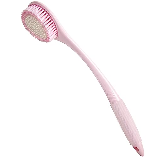 BEDELITE Back Scrubber for Shower, Soft Bath Brush Long Handle for Men & Women(16.4 Inches), Anti Slip Body Scrubber Exfoliator for Cleaning(Pink) - Image 1