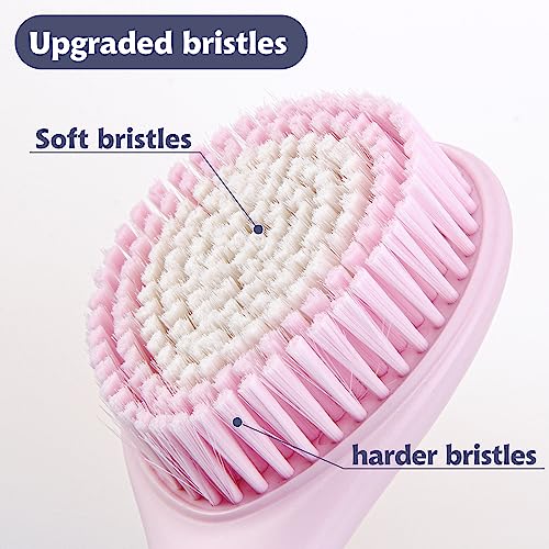 BEDELITE Back Scrubber for Shower, Soft Bath Brush Long Handle for Men & Women(16.4 Inches), Anti Slip Body Scrubber Exfoliator for Cleaning(Pink) - Image 4