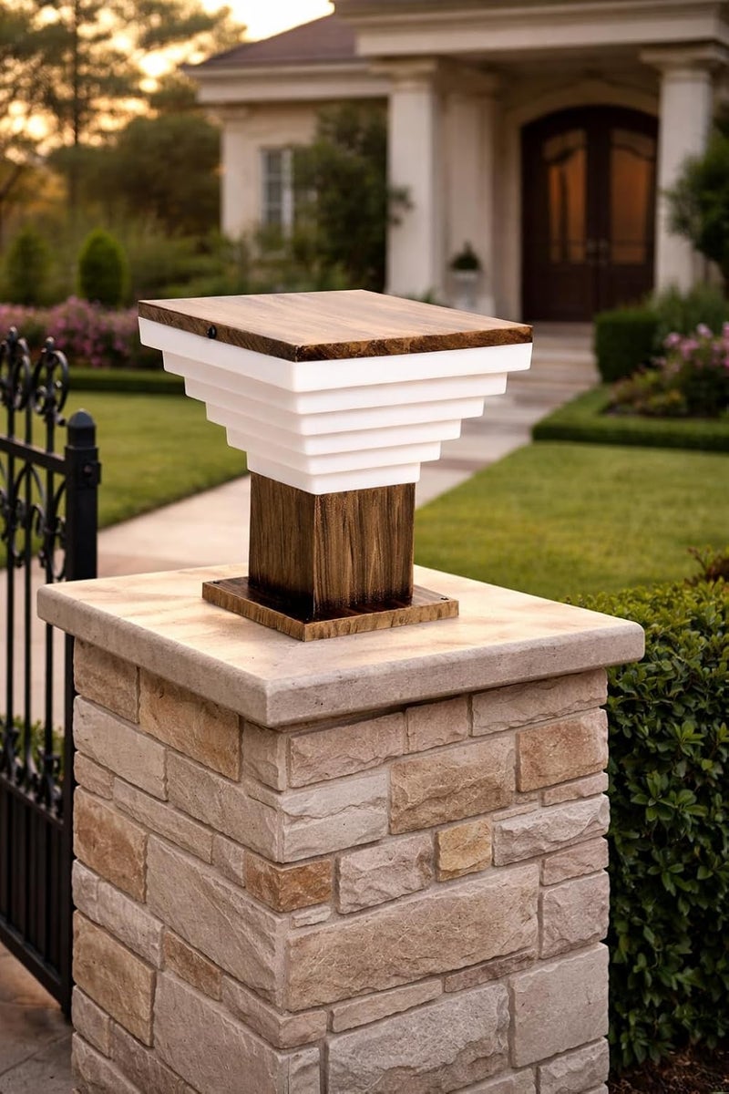 GAUVIK Modern Golden Antique Finish Outdoor Gate Pillar Light – Waterproof Garden Entrance Lamp for Home Entrance, Garden, Villa Entrance, Hotel & Restaurant Outdoor Area (Pack of 2) (Without Bulb) - Image 5