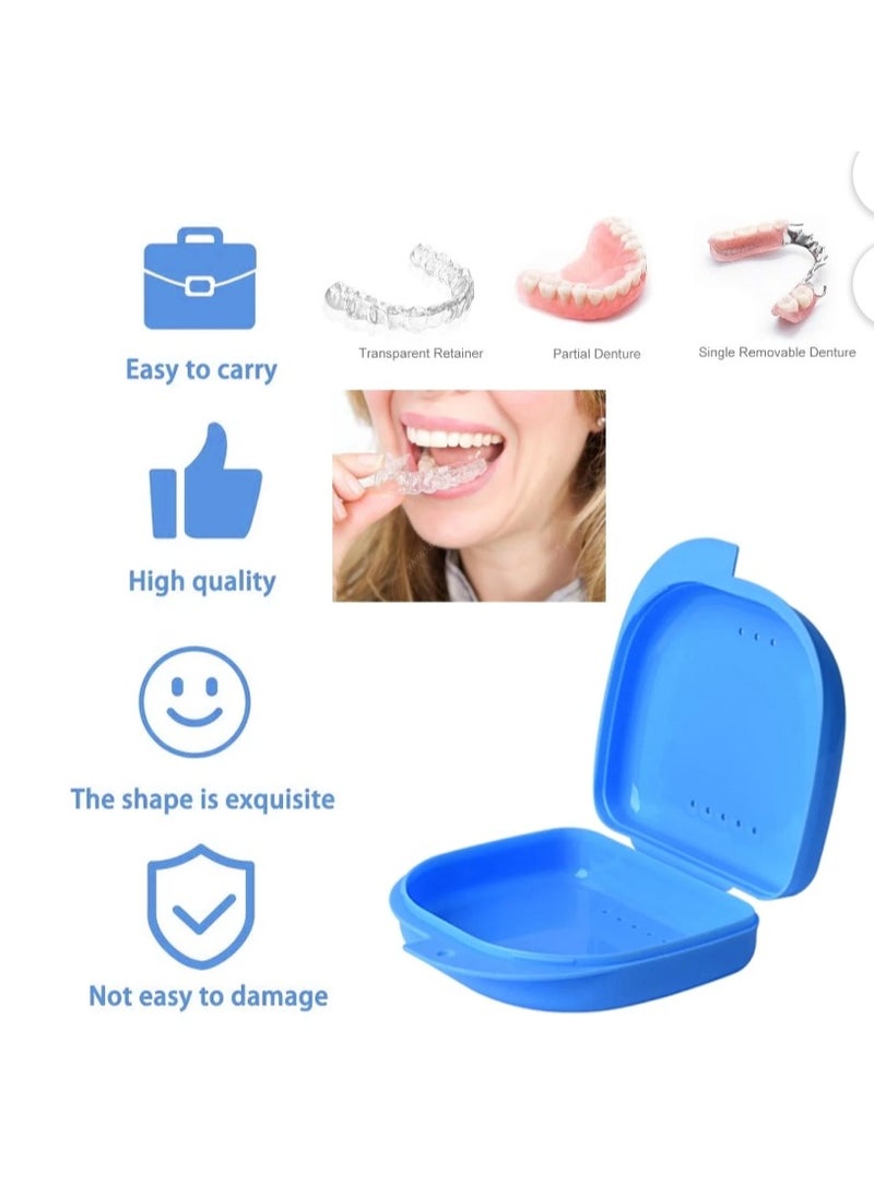 Generic - Retainer Case for Dental Braces, Orthodontic Retainer Storage Case, Clear Retainer Holder Box for Dental Braces, Retainer Holder, Mobile Retainer Storage Box for Post-Orthodontic Teeth Retention, Retainer Case, Night Guard Storage Case, Dental Braces Container, Storage Box for Orthodontic Braces, Portable Box for Removable Teeth Aligners and Retainers, Night Guard, Portable Retainer Bag, Travel-Friendly Case for Protecting Retainers from Breakage with Ventilation Holes and Easy to Clean, Dental Appliance Storage Case - Color Blue - Image 1