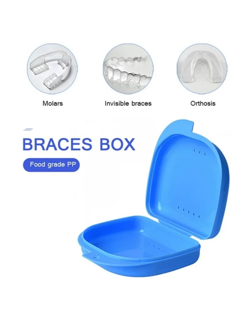 Generic - Retainer Case for Dental Braces, Orthodontic Retainer Storage Case, Clear Retainer Holder Box for Dental Braces, Retainer Holder, Mobile Retainer Storage Box for Post-Orthodontic Teeth Retention, Retainer Case, Night Guard Storage Case, Dental Braces Container, Storage Box for Orthodontic Braces, Portable Box for Removable Teeth Aligners and Retainers, Night Guard, Portable Retainer Bag, Travel-Friendly Case for Protecting Retainers from Breakage with Ventilation Holes and Easy to Clean, Dental Appliance Storage Case - Color Blue - Image 1
