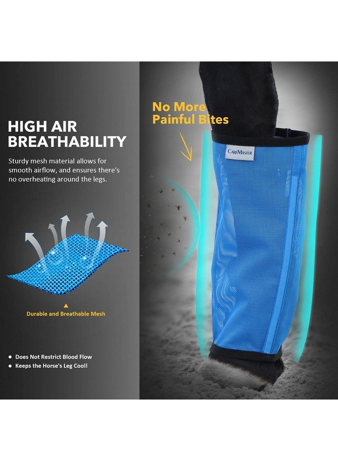 CareMaster Mesh Fly Boots For Horse Stomp Reduction Easy To Wear Set Of 4Sky Blue - Image 3