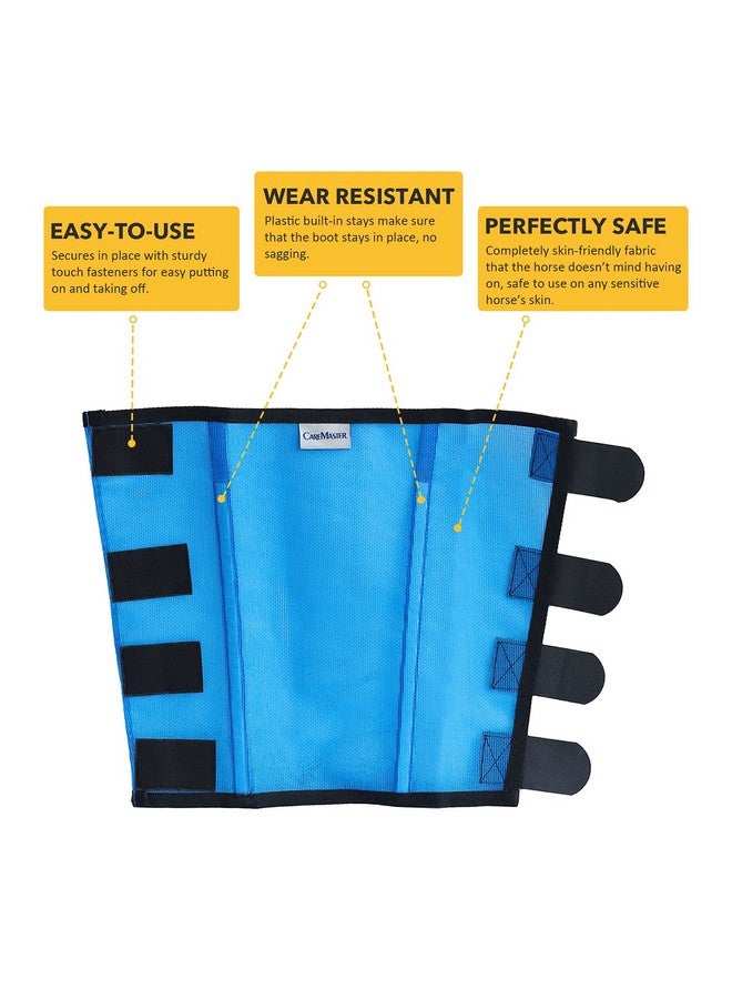 CareMaster Mesh Fly Boots For Horse Stomp Reduction Easy To Wear Set Of 4Sky Blue - Image 4