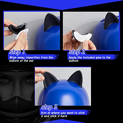 Chunyin 6 Pcs Helmet Cat Ears Large Plastic Devil Horns Ski Helmet Ears Small Stick on Devil Horns with Viscose Suction Cup for Women Men Bike Ski Motorcycle Snowboard (Black) - Image 4