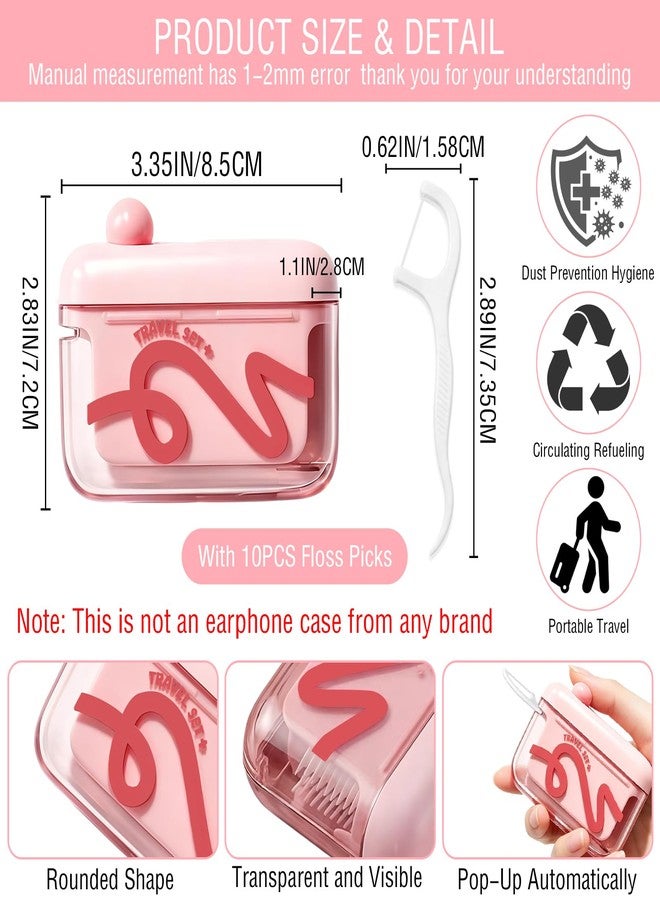 BADAO Floss Pick Holder,Portable Dental Floss Picks Travel Case with 10 Floss Picks,Automatic Pop-up Travel Floss Dispenser,Refillable Floss Container Organizer for Home,Restaurant,Travelling Hotels Dinners - Image 2