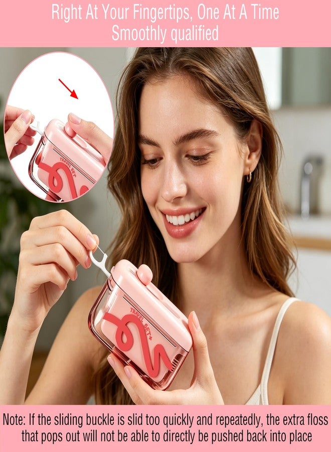 BADAO Floss Pick Holder,Portable Dental Floss Picks Travel Case with 10 Floss Picks,Automatic Pop-up Travel Floss Dispenser,Refillable Floss Container Organizer for Home,Restaurant,Travelling Hotels Dinners - Image 4