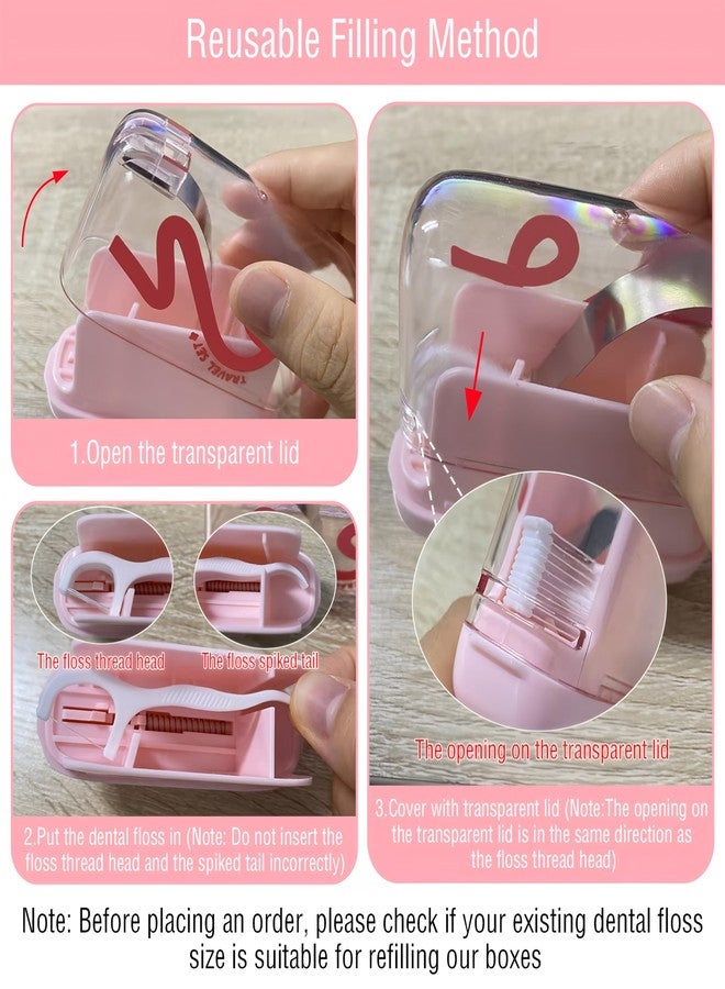 BADAO Floss Pick Holder,Portable Dental Floss Picks Travel Case with 10 Floss Picks,Automatic Pop-up Travel Floss Dispenser,Refillable Floss Container Organizer for Home,Restaurant,Travelling Hotels Dinners - Image 3
