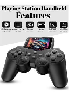 Generic PlayingStation 520-in-1 Retro Games Handheld - Controller Console with Loads of Classic Arcade Games - Gamepad Console with AV TV Out (Black Double Player)  - Image 4