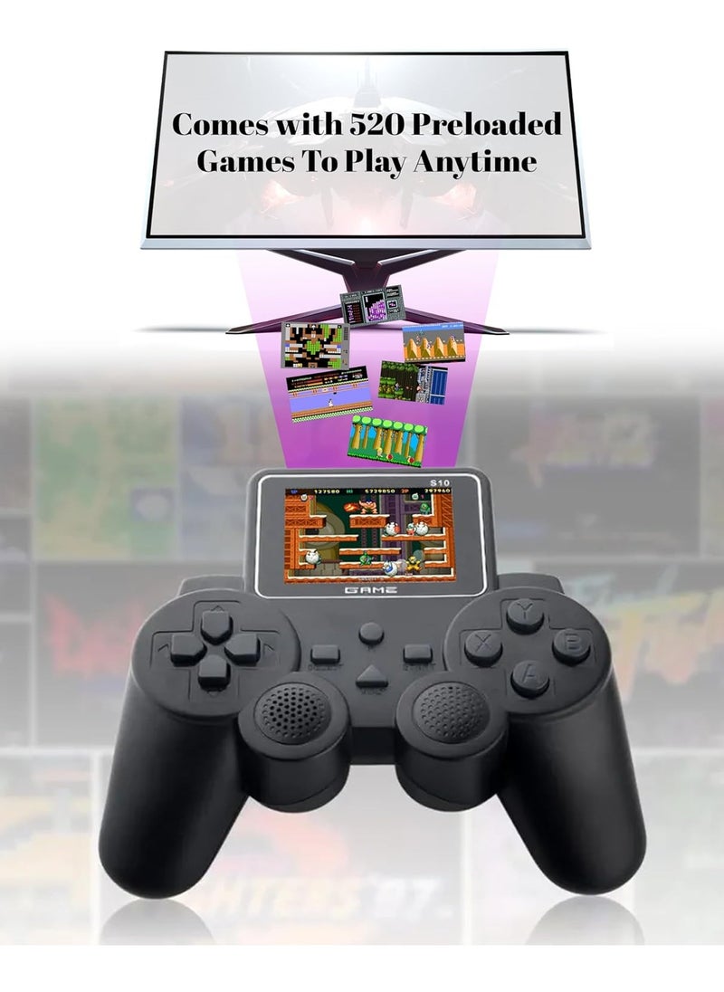 Generic PlayingStation 520-in-1 Retro Games Handheld - Controller Console with Loads of Classic Arcade Games - Gamepad Console with AV TV Out (Black Double Player)  - Image 3