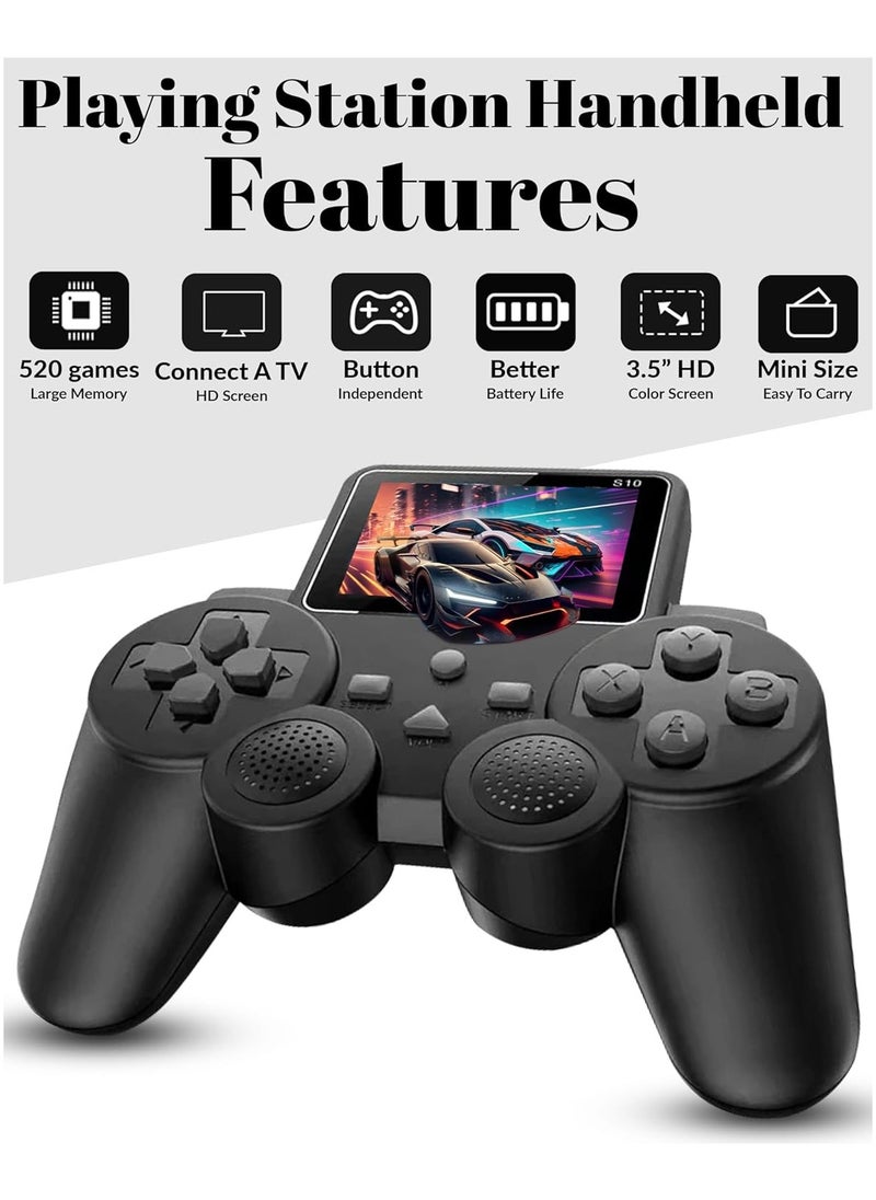 Generic PlayingStation 520-in-1 Retro Games Handheld - Controller Console with Loads of Classic Arcade Games - Gamepad Console with AV TV Out (Black Double Player)  - Image 4