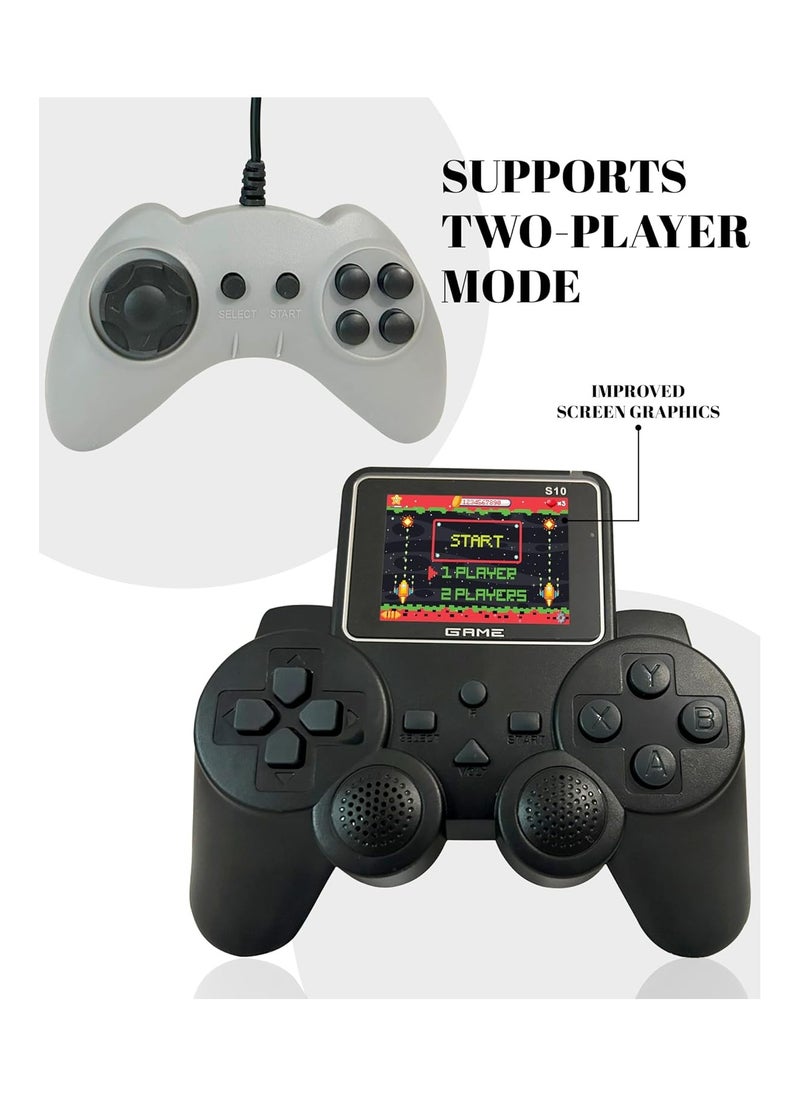PlayingStation 520-in-1 Retro Games Handheld - Controller Console with Loads of Classic Arcade Games - Gamepad Console with AV TV Out (Black Double Player)
