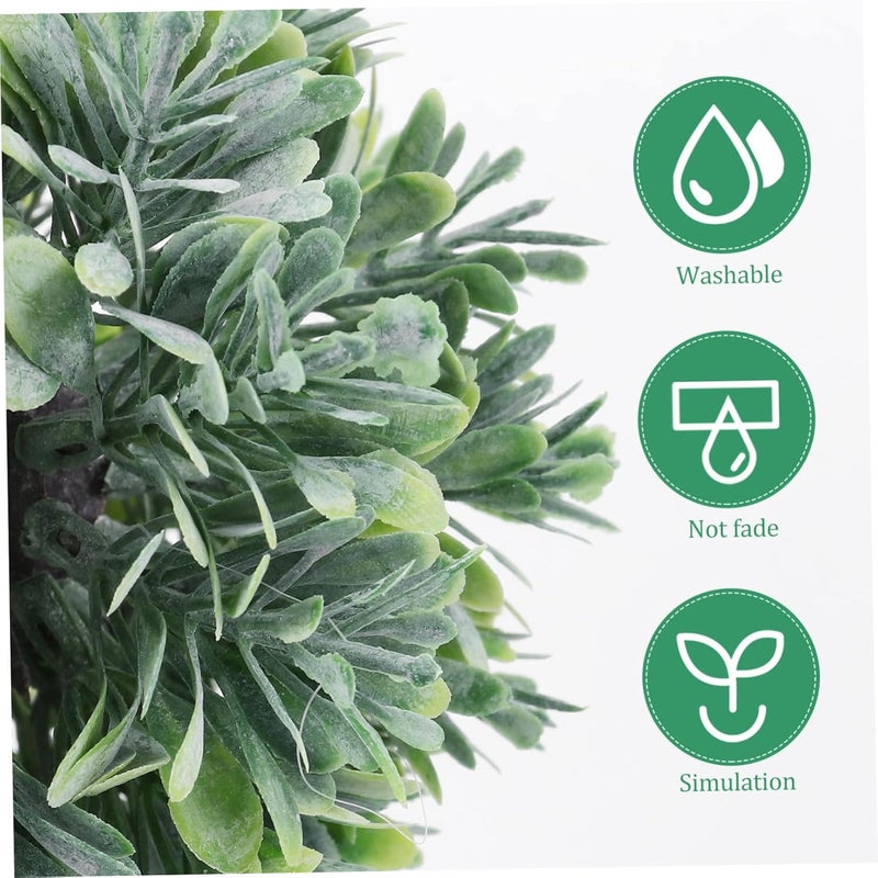 Realistic Simulation Bonsai Faux Plant Decor Small Powdered Ball Shape Faux Potted Plant for Desk Office Home Decoration Vivid Leaves No Watering Needed - Image 3
