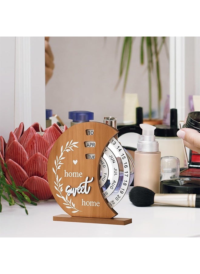 Home Sweet Home Moon Design Perpetual Calendar, New Home Gifts, Unique Desk Calendar for Office & Home Decor, Rotating Desktop Calendar for Daily Use, Perfect Gift for Home & Office - Image 5