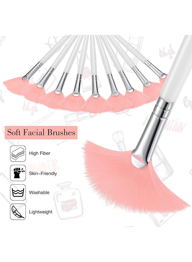 Depend 6 Pcs Facial Brushes Fan Mask Brushes, Soft Mask Applicator Brush Tools Slim Makeup Brushes Cosmetic Tool For Peel Glycolic Mask Makeup And Mud Cream (Pink, 5.91 Inch) - Image 4