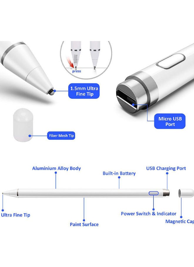 Generic - Stylus Pen with Palm Rejection for Touch Screens Compatible with Galaxy Tab A9 Touch Screen System With Cable - Image 1