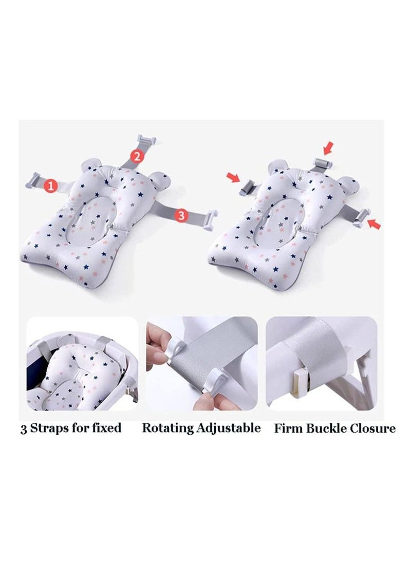 Baby Bath Cushion Pad ONLY, Newborn Bath Bed Adjustable Baby Shower Mat Non-Slip Soft Padded Infant Bathtub Support Foldable Baby Bath Seat Back Pillow Infant Bather Floating Pad, 0-12 M, NO Bathtub  - Image 5