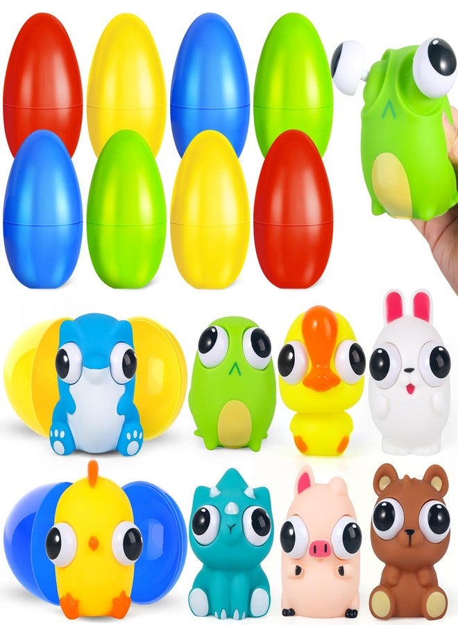 AuroTops 8 Pack Prefilled Easter Eggs with Toys,Easter Eggs Filled Popping Eyes Fidget Toys for Kids,Easter Basket Stuffers,Easter Egg Hunt,Easter Party Favors,Classroom Prizes Bulk - Image 1