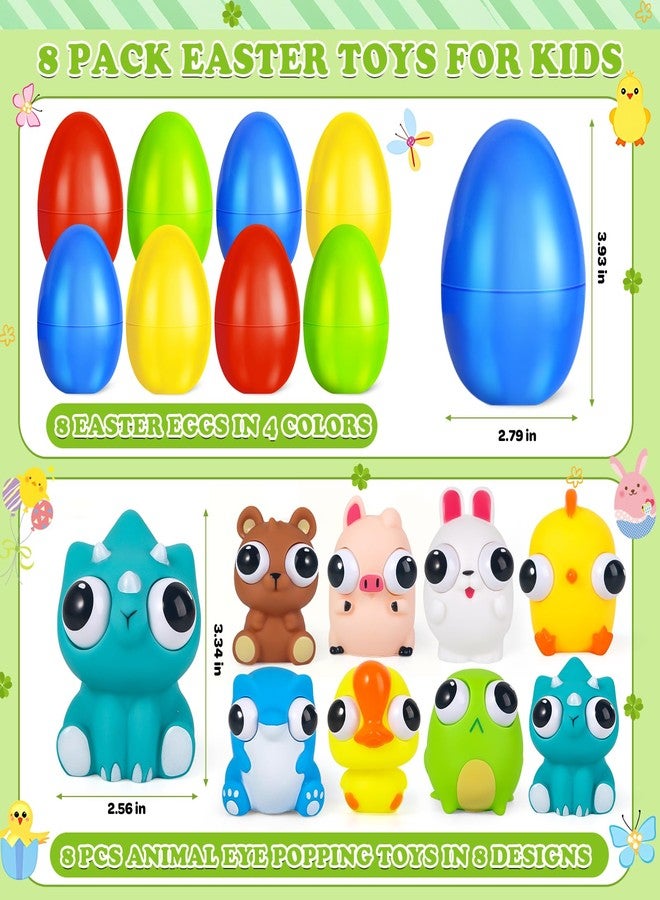 AuroTops 8 Pack Prefilled Easter Eggs with Toys,Easter Eggs Filled Popping Eyes Fidget Toys for Kids,Easter Basket Stuffers,Easter Egg Hunt,Easter Party Favors,Classroom Prizes Bulk - Image 2