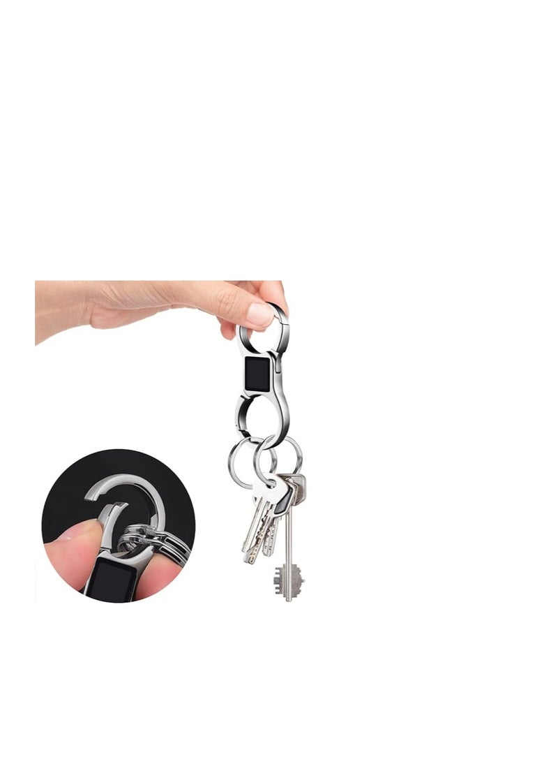 Heavy Duty Stainless Steel Key Chain Set with 8 Rings for Men and Women, 4 Durable Detachable Key Chains - Image 4