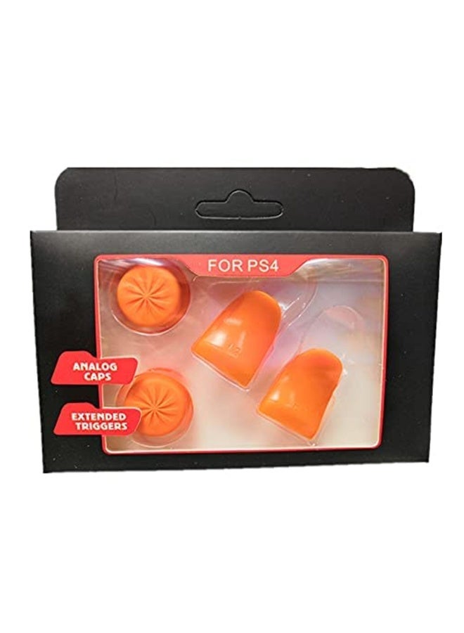 Silicone Rubber Gel L2 R2 Trigger Extended Button Analog Extender Thumbstick Grips Enhanced Thumb Stick Cap For PS4 Controller (Orange) - Image 2