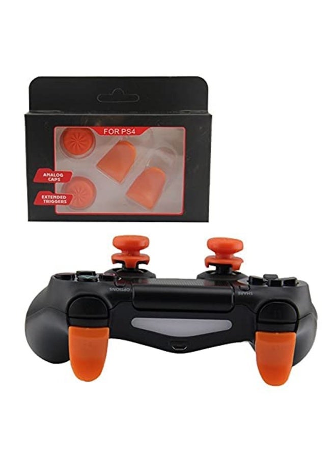 Silicone Rubber Gel L2 R2 Trigger Extended Button Analog Extender Thumbstick Grips Enhanced Thumb Stick Cap For PS4 Controller (Orange) - Image 1