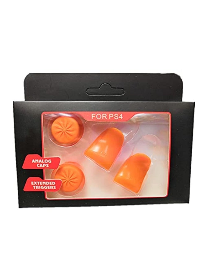 Silicone Rubber Gel L2 R2 Trigger Extended Button Analog Extender Thumbstick Grips Enhanced Thumb Stick Cap For PS4 Controller (Orange) - Image 4