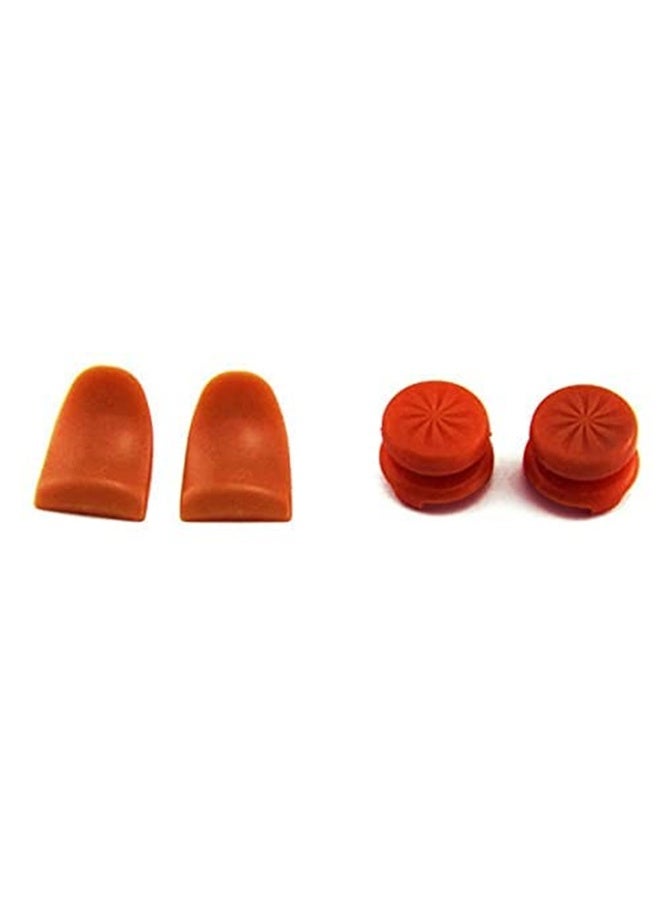 Silicone Rubber Gel L2 R2 Trigger Extended Button Analog Extender Thumbstick Grips Enhanced Thumb Stick Cap For PS4 Controller (Orange) - Image 3