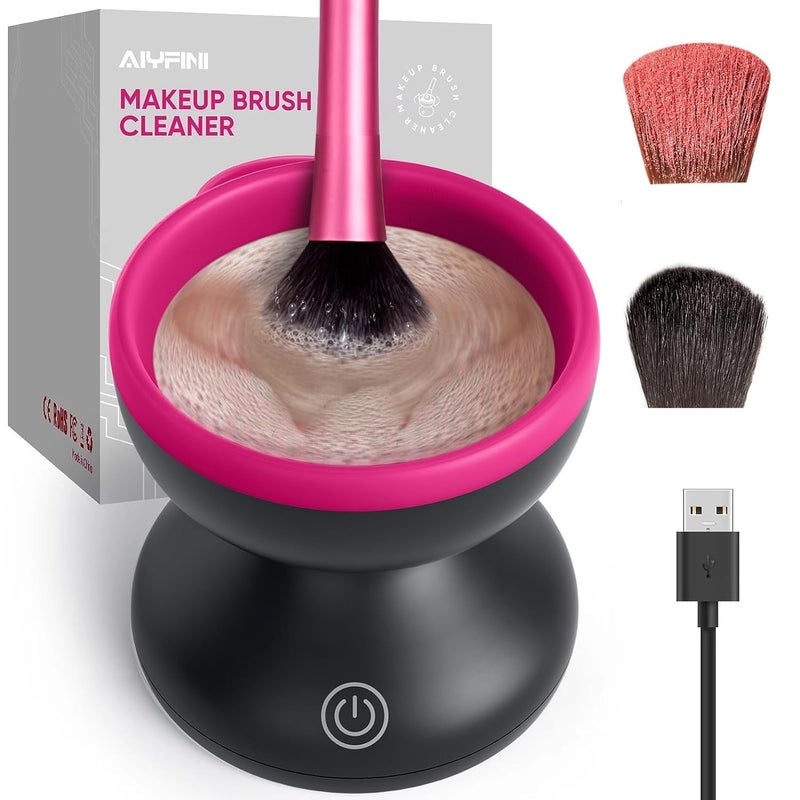 Alyfini Electric Makeup Brush Cleaner Machine - Alyfini Portable Automatic USB Cosmetic Brushes Cleaner Cleanser Tool for All Size Beauty Makeup Brush Set, Liquid Foundation, Contour, Eyeshadow, Blush Brush - Image 1