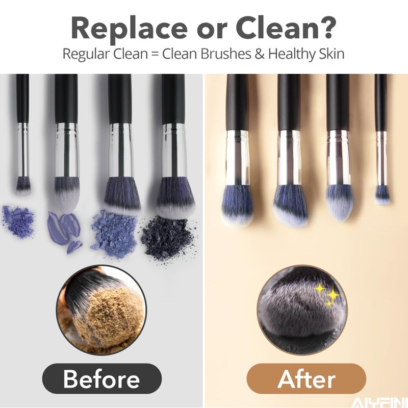 Alyfini Electric Makeup Brush Cleaner Machine - Alyfini Portable Automatic USB Cosmetic Brushes Cleaner Cleanser Tool for All Size Beauty Makeup Brush Set, Liquid Foundation, Contour, Eyeshadow, Blush Brush - Image 4