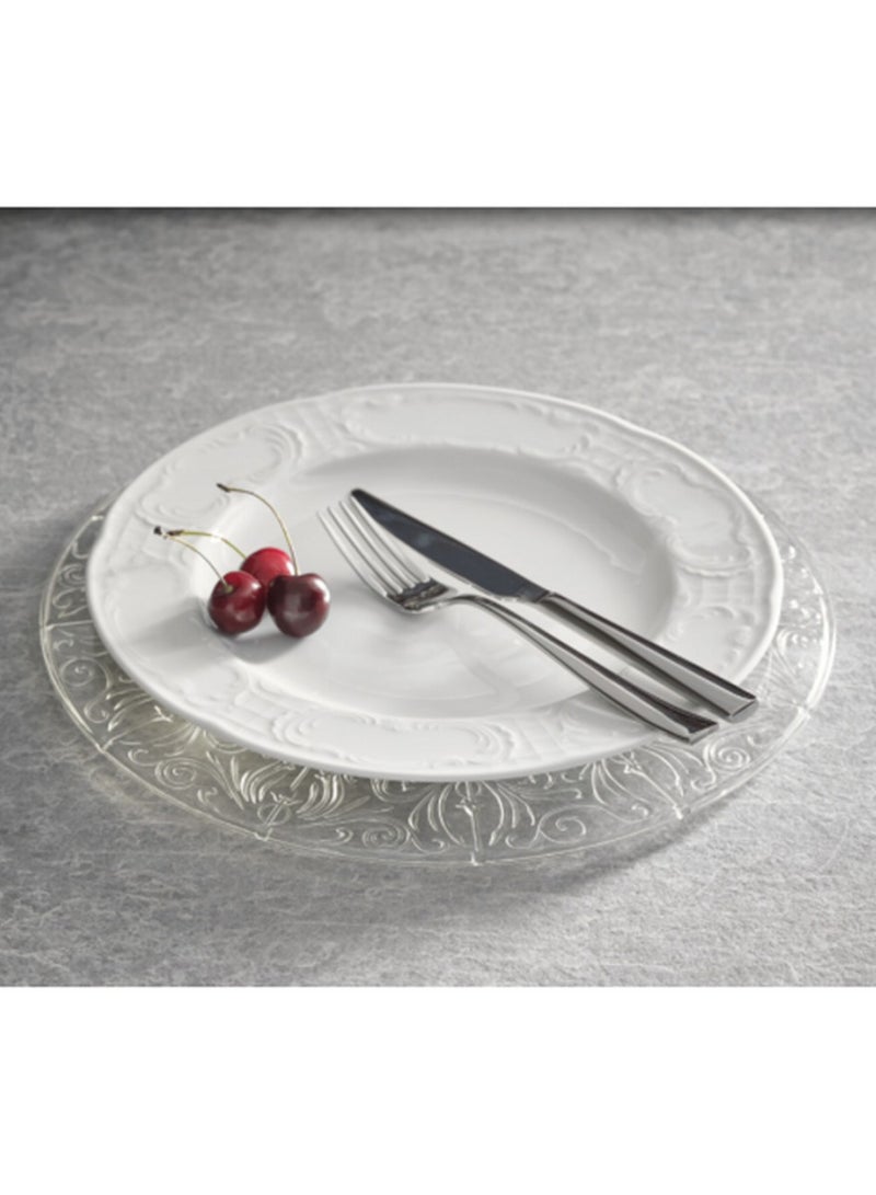 فيديفي طقم أطباق بورانو زجاجية عالية الوضوح مكون من قطعتين شفاف كريستالي 32 سم - Image 3