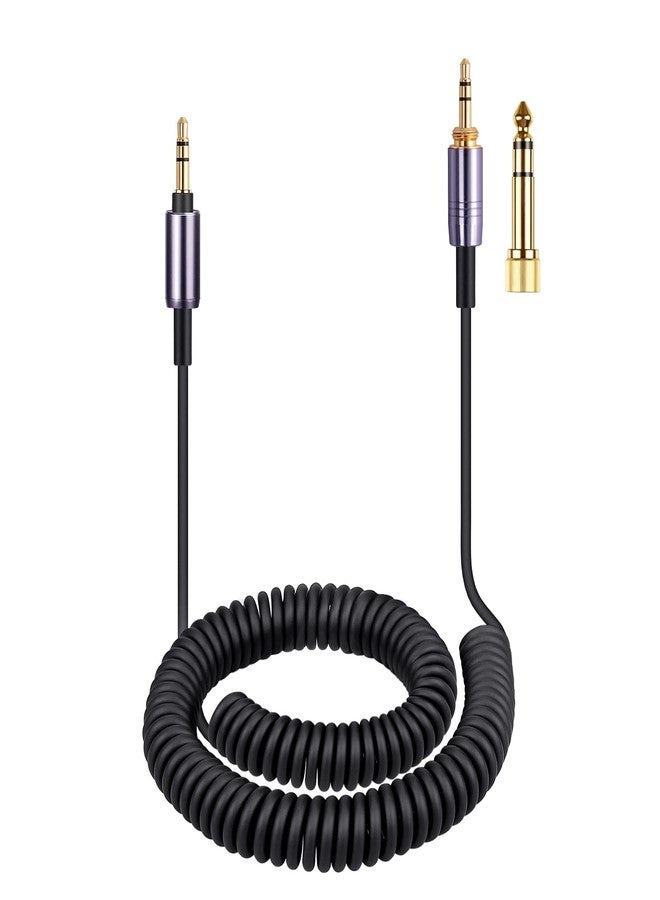 weishan كابل ATH-M50xBT، بديل كابل Aux الملف لسماعات الأذن اللاسلكية Audio Technica ATH-M50xBT2 و ATH-SR50BT، سلك تمديد 3.5 مم (1/8") مع محول 6.35 مم (1/4")، بطول 14 قدم - Image 1