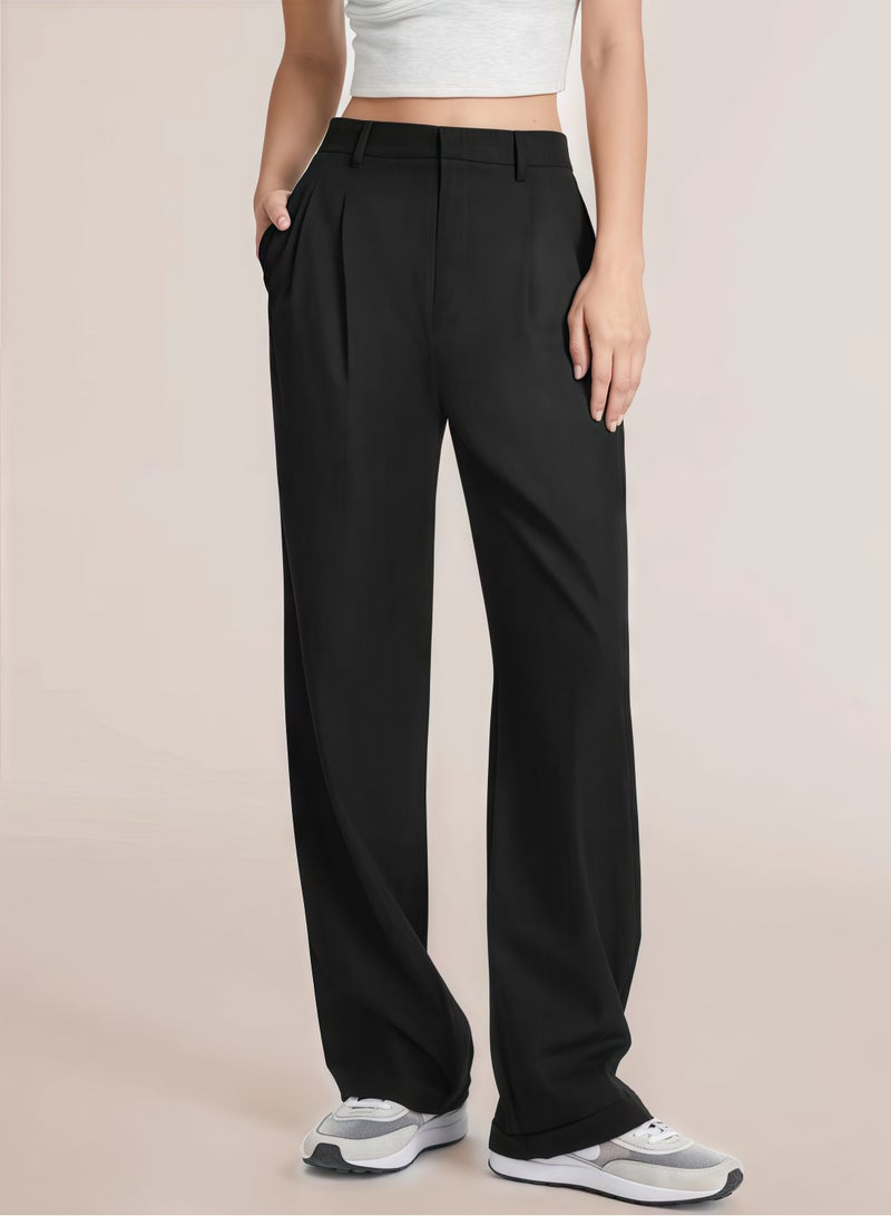 REOCLE Women's Wide Leg Pants High Waisted Business Casual Summer Dress Pants Palazzo Long Work Trousers with Pockets  - Image 3