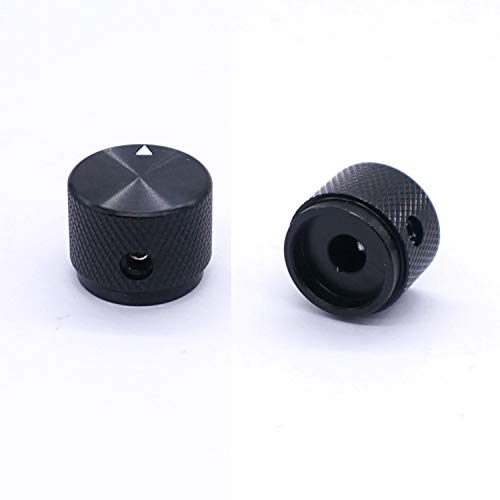 Taiss 2pcs Black Aluminum Rotary Electronic Control Potentiometer Knob For 6 mm Diameter Shaft, Volume Control, Audio, Guitar, Switch, 20mm x 15.5mm - Image 4