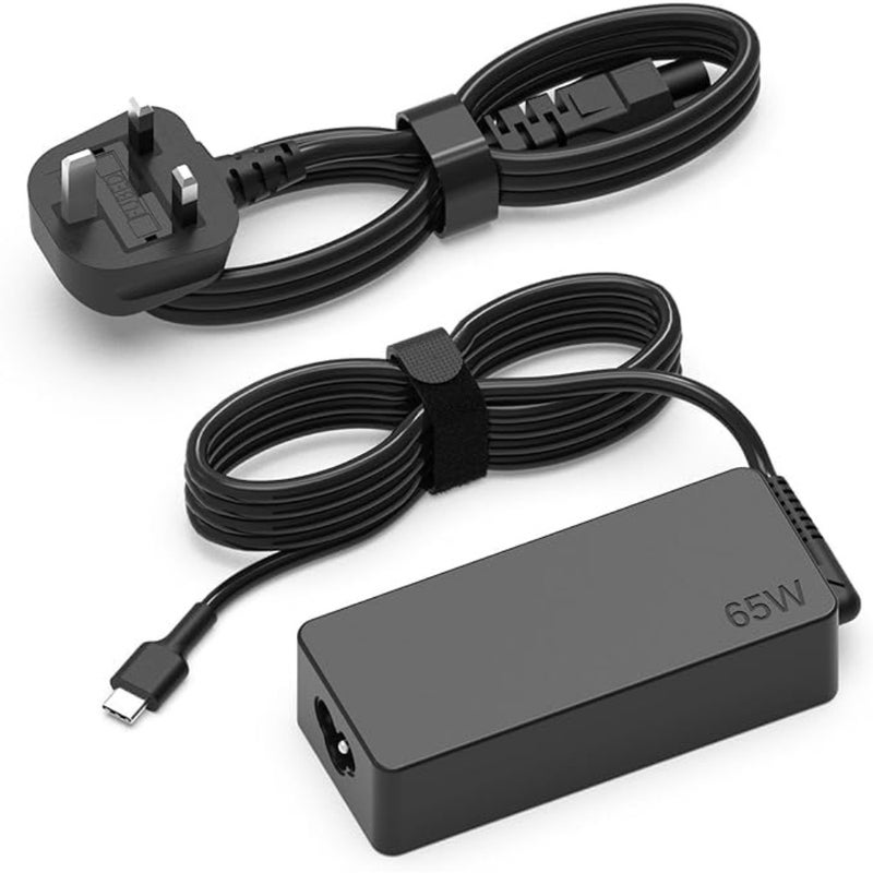 محول تيار متردد USB-C بقدرة 65 وات، محول توصيل طاقة بديل للشحن السريع لأجهزة الكمبيوتر المحمول والكمبيوتر اللوحي المتوافق مع الأجهزة من النوع USB-C، مع كابل طاقة - Image 1